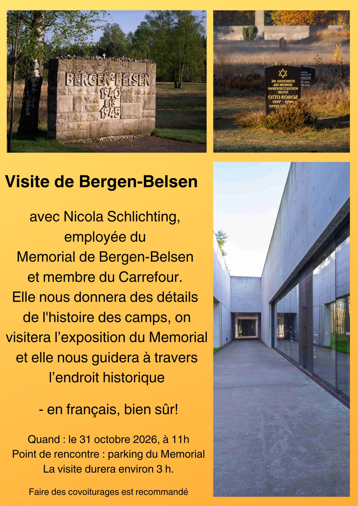 Visite de Bergen-Belsen -11:00 Parking du Mémorial